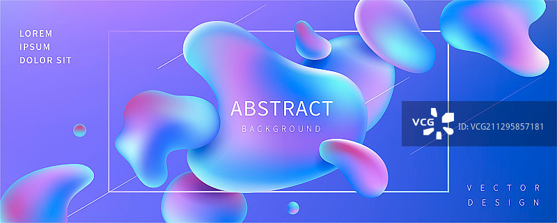 流体全息色横幅设计图片素材
