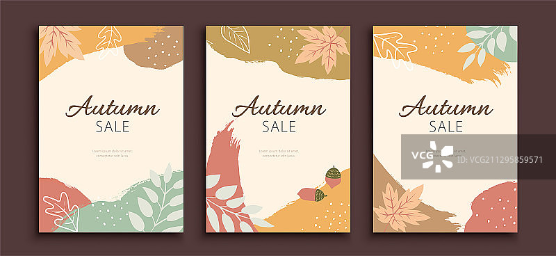 清新植物秋天特卖折扣海报图片素材