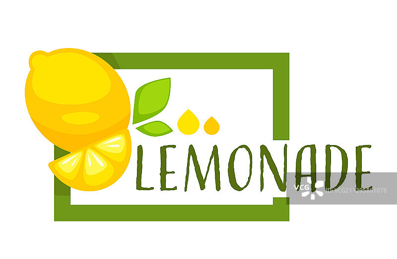 柠檬方形标志，含柑橘水果图片素材