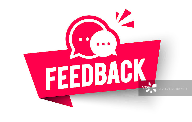 带有语音气泡的反馈标签banner图片素材