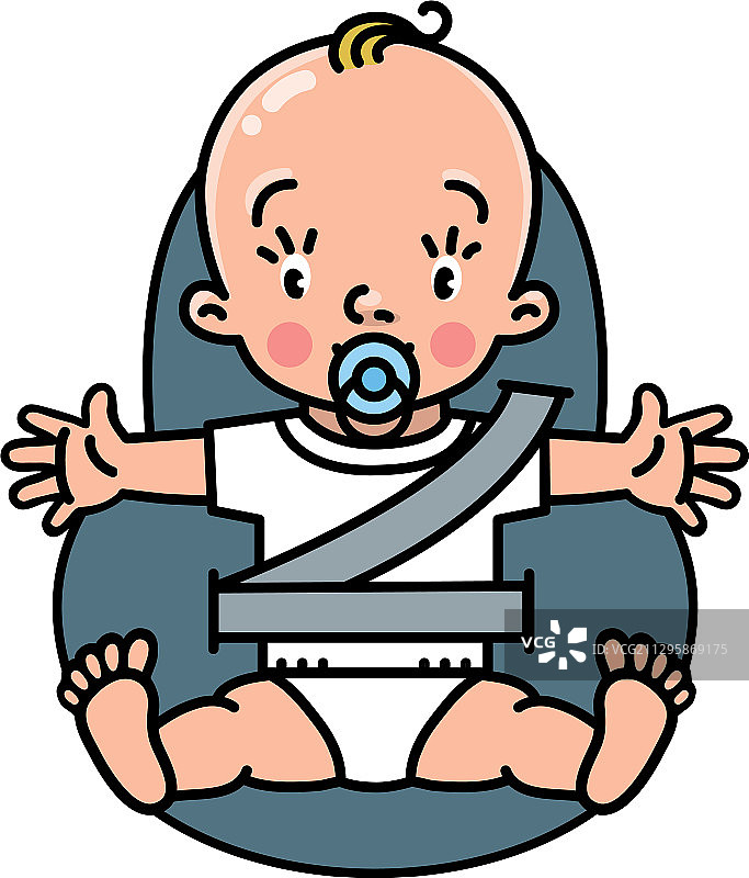 带安全带的汽车安全座椅图标图片素材