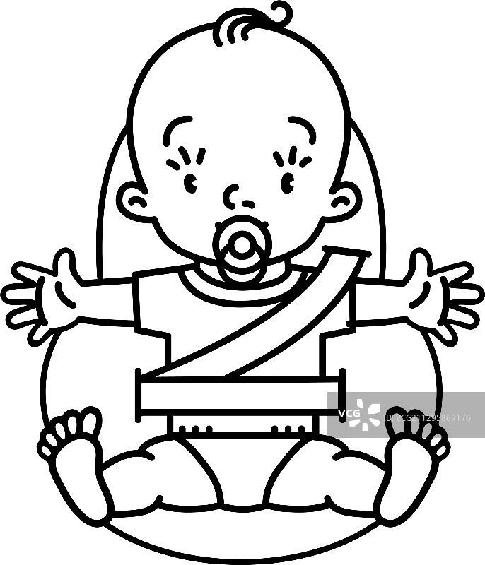 带安全带的汽车安全座椅图标图片素材