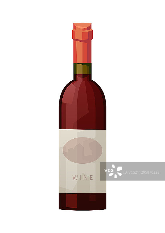 白色背景下的红酒玻璃瓶图片素材