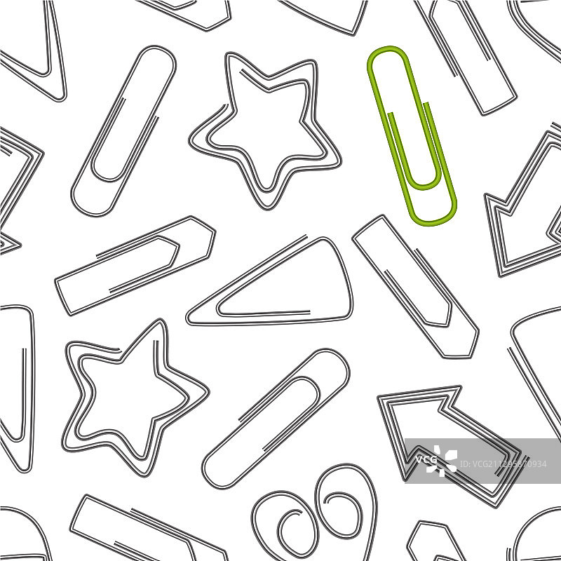 逼真精细3D金属回形针无缝图案图片素材