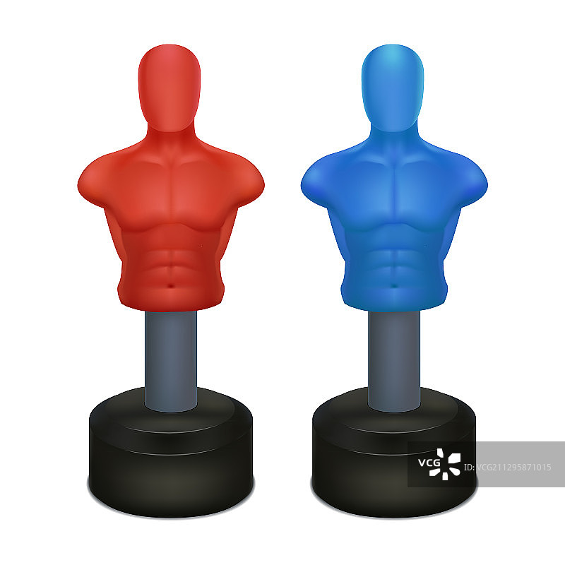 逼真3D拳击沙袋人偶套装图片素材