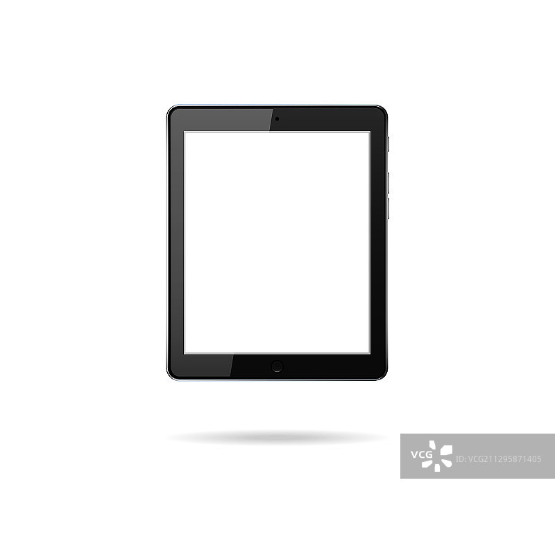 带有空白触摸屏的逼真黑色平板电脑图片素材
