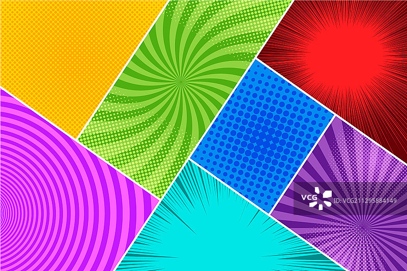 漫画彩色框架构图图片素材