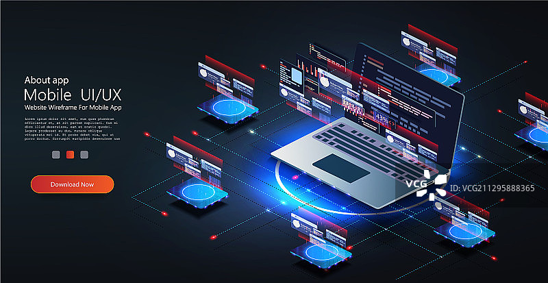 扁平化设计Web开发概念图片素材