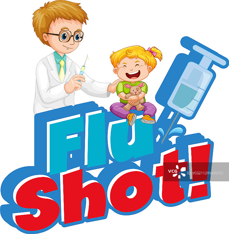流感疫苗主题字体设计（医生）图片素材
