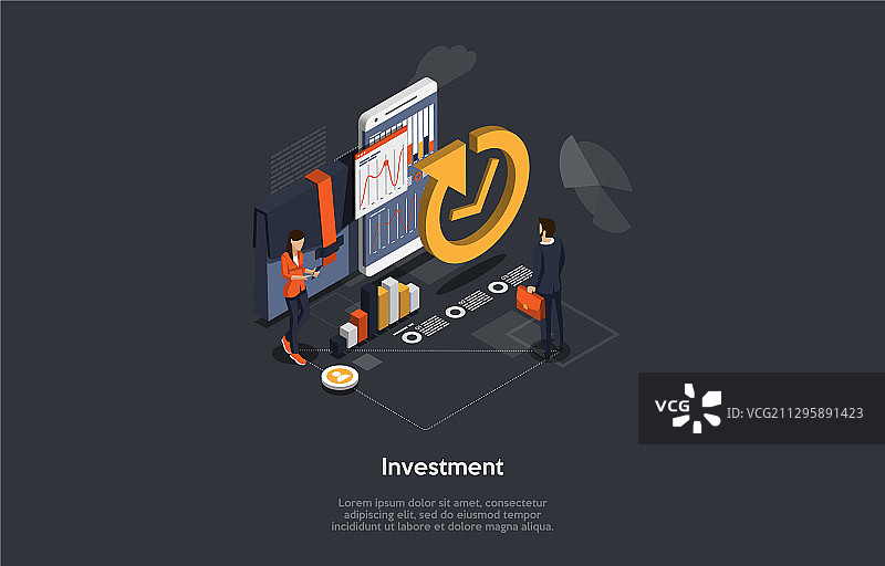 2.5D女性商业投资概念图片素材