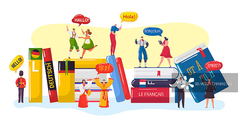 多语种问候卡通图片素材