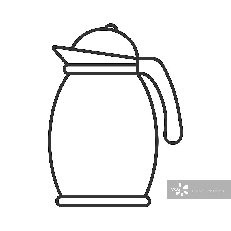 带盖茶壶或水罐图标图片素材