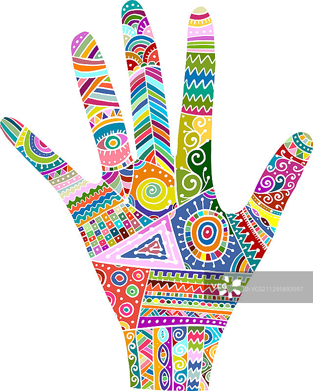 用于设计的华丽手绘波西米亚风格草图图片素材