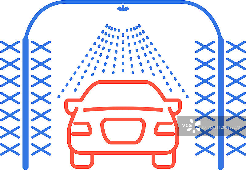 自动洗车图标，汽车喷淋图片素材