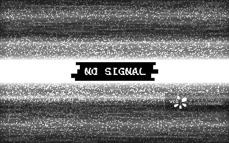 故障无信号像素视频模板（白色）图片素材