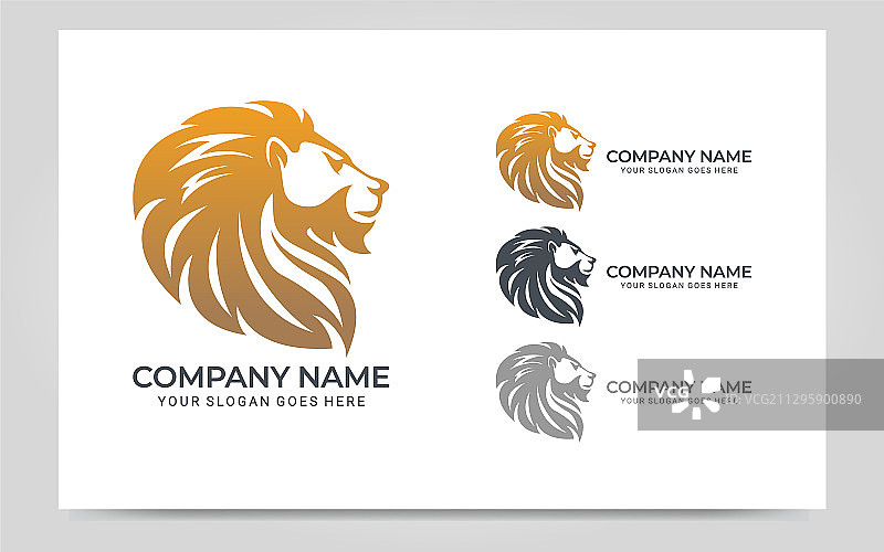 彩色现代狮子头logo设计图片素材