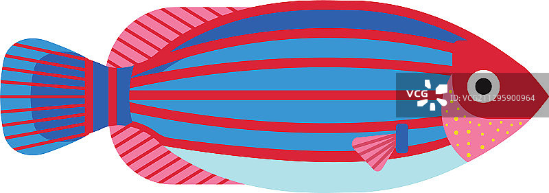 扁平风格的热带趣味水族箱鱼图标图片素材