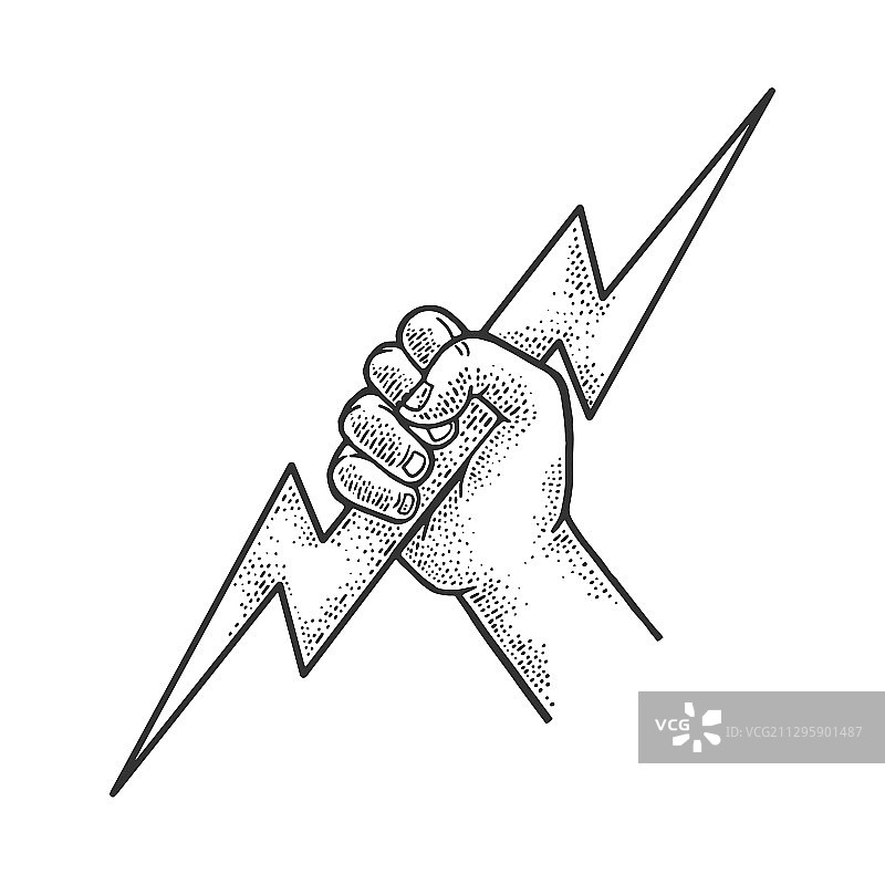 手绘闪电之神图片素材