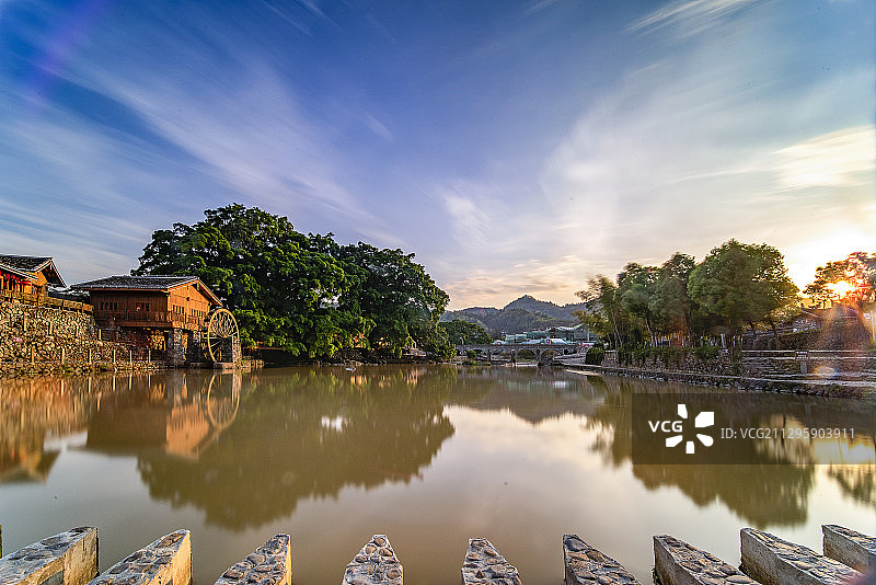 云水谣夕照图片素材
