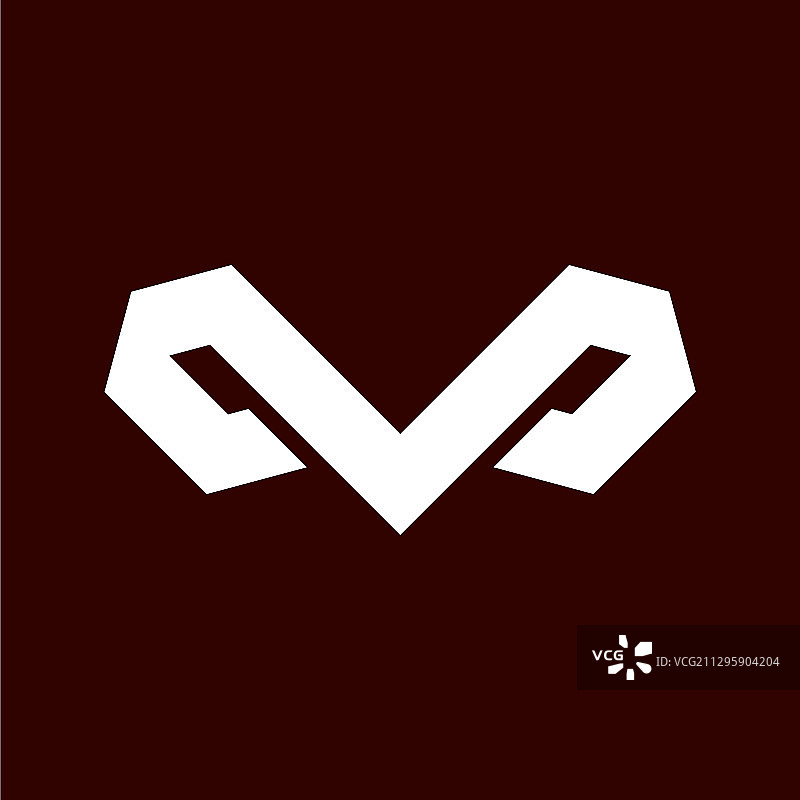 带运动图标的字母MVP logo模板图片素材