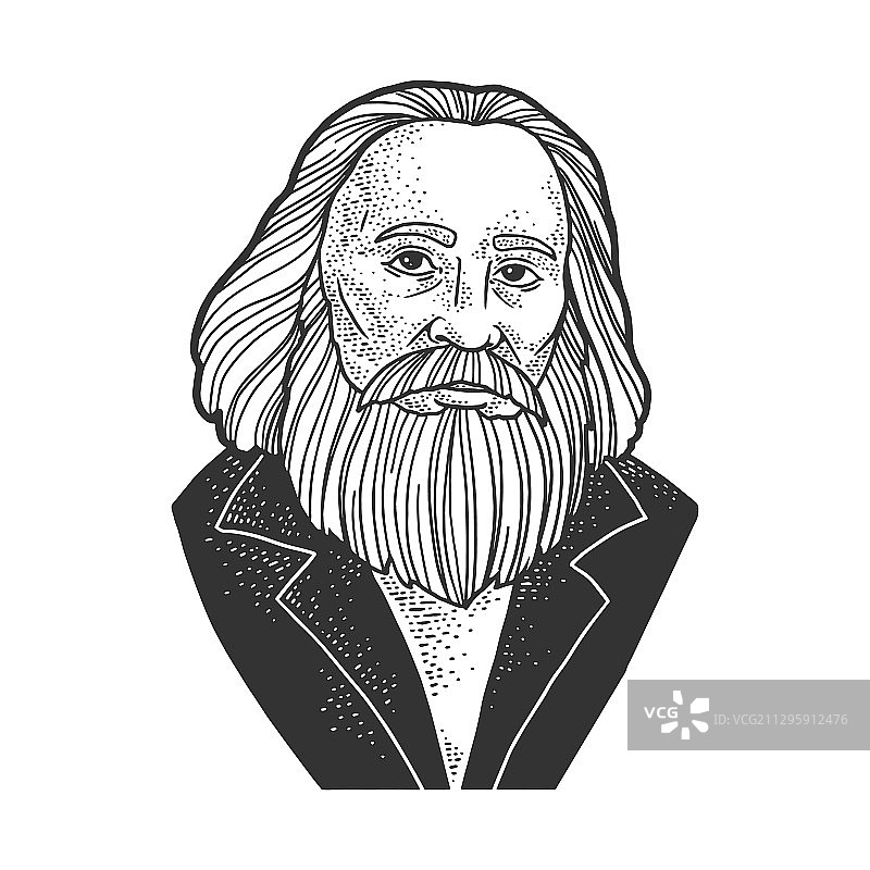 德米特里·门捷列夫素描图片素材