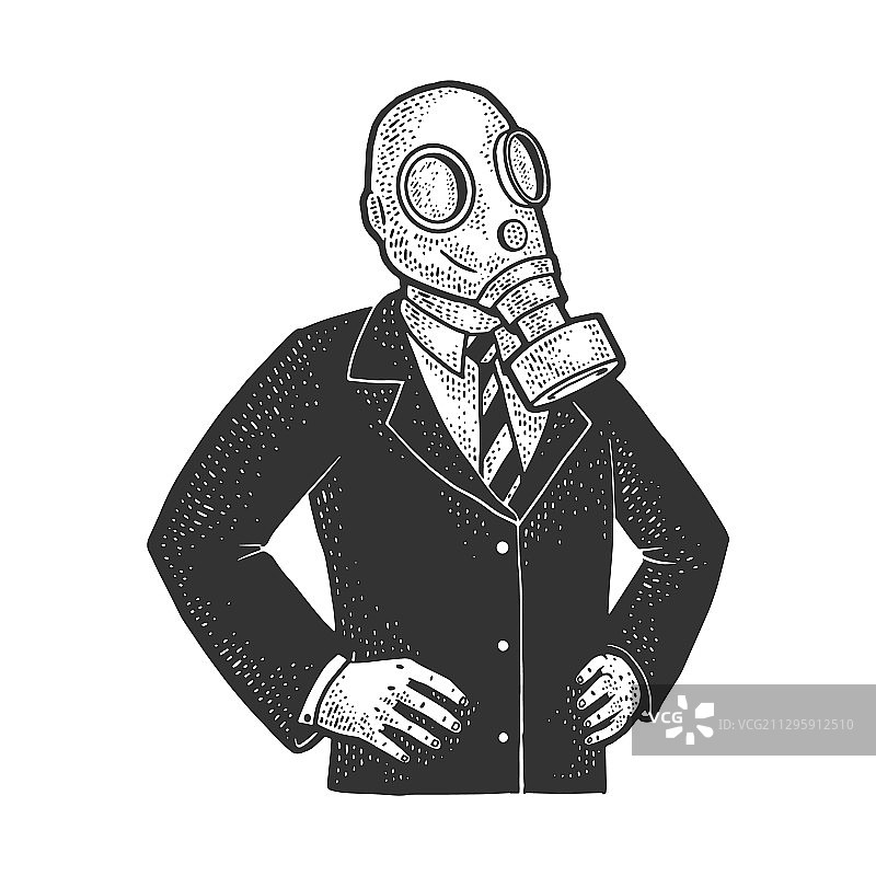 防毒面具政治家素描图片素材
