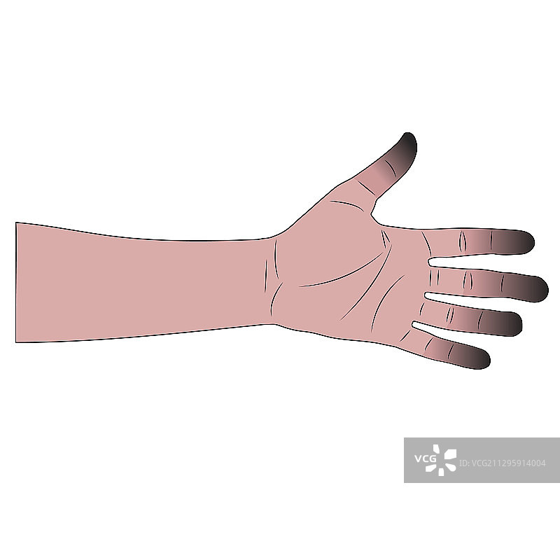 卡通男性冻伤的手图片素材