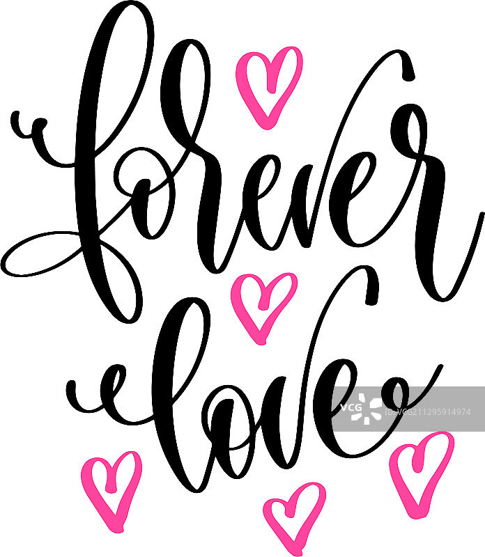 永恒的爱 - 手写积极语录图片素材