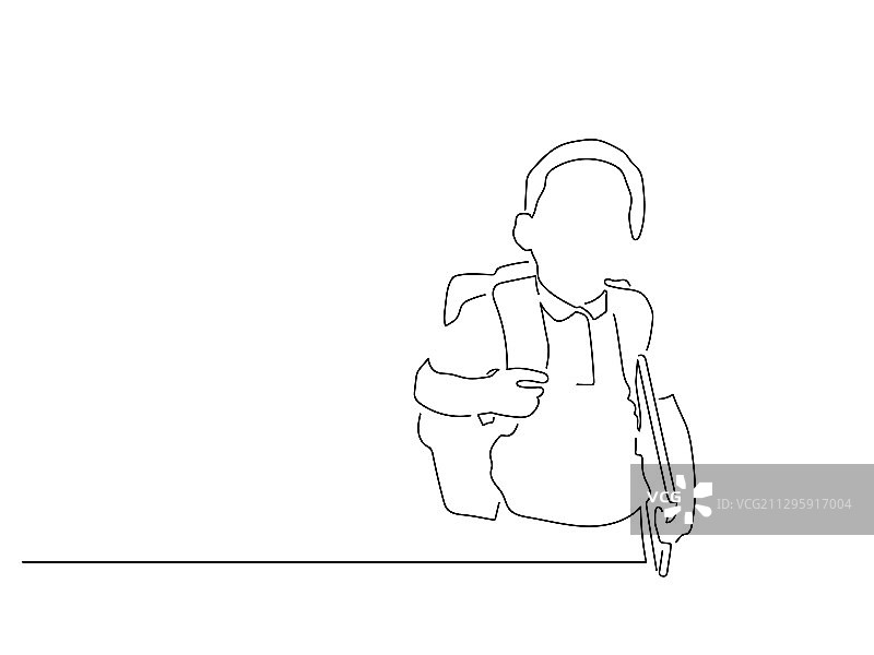 学校孤立线画图片素材