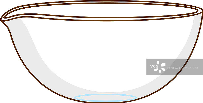 白色背景上的单个玻璃碗图片素材