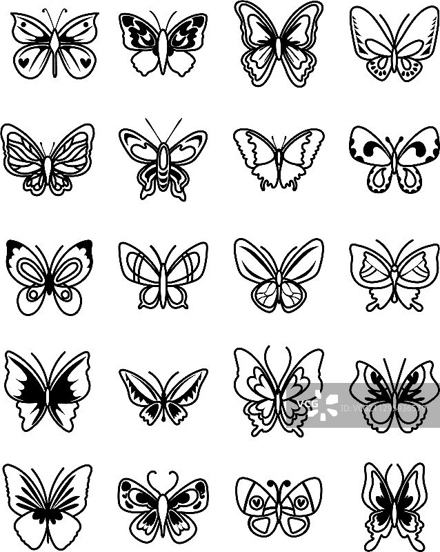 蝴蝶图标合集图片素材
