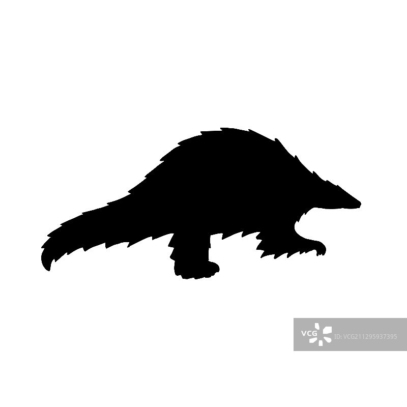 黑色穿山甲剪影图片素材