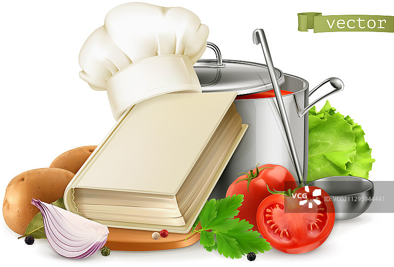 3D美食烹饪食谱书图片素材