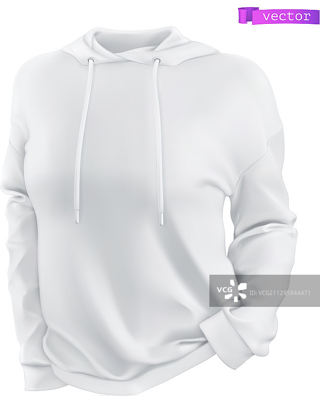 白色连帽衫卫衣3D模型图片素材