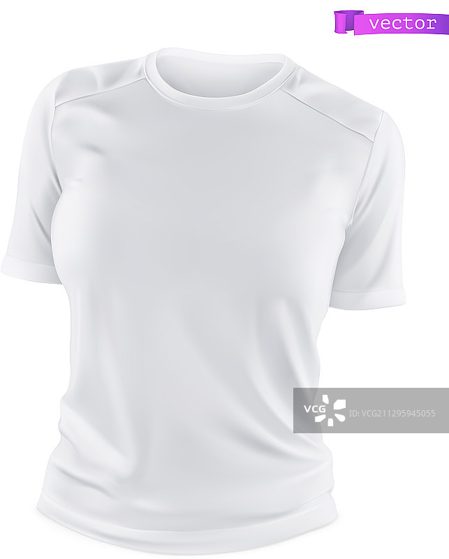 3D逼真白色T恤样机图片素材