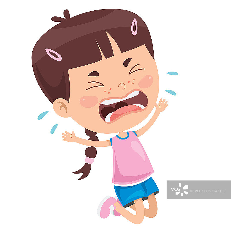 一个哭闹的沮丧的孩子图片素材