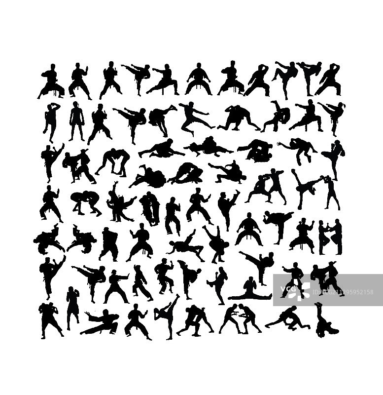 武术运动剪影图片素材