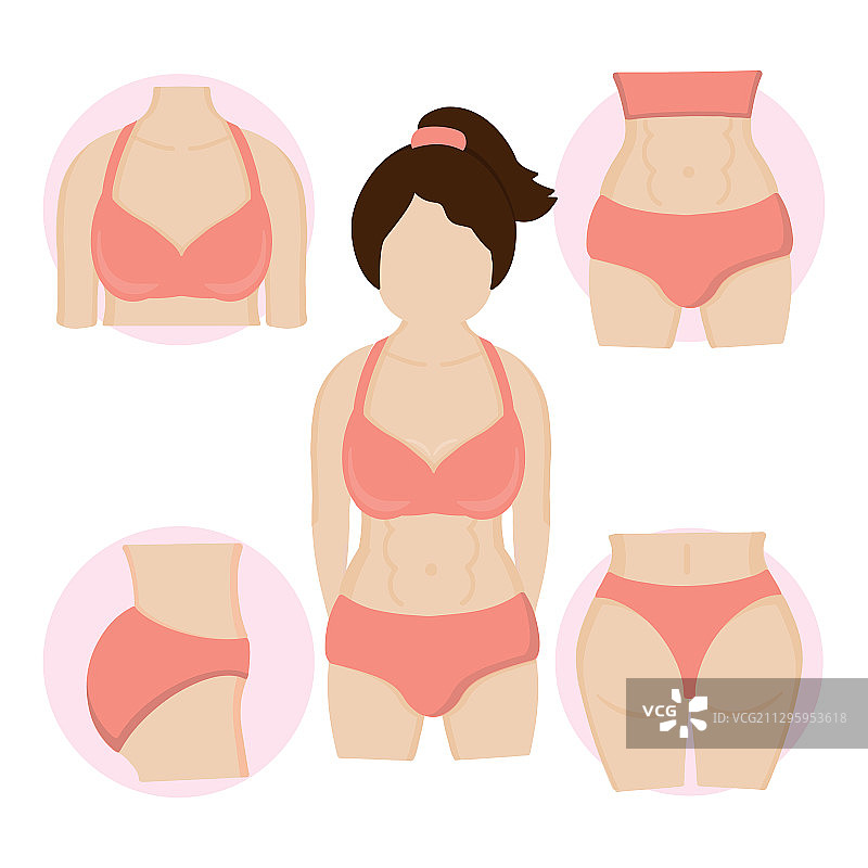 卡通风格的苗条女性图片素材