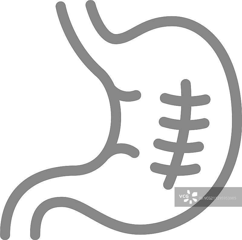 腹部疤痕线条图标图片素材