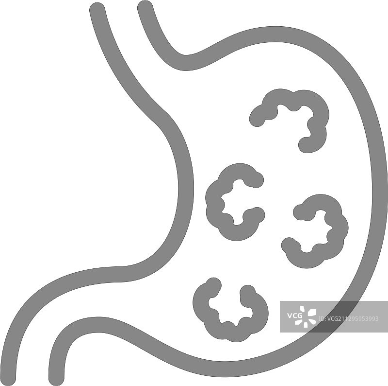 肿瘤线性图标：胃癌图片素材