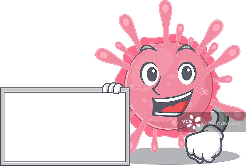 卡通病毒细菌与黑板设计图片素材