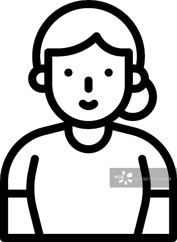 老妇人线条风格图标图片素材
