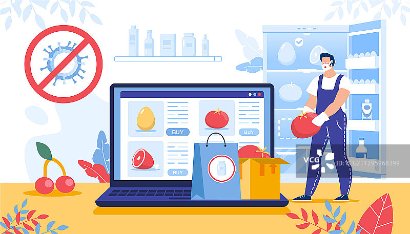 疫情隔离期间在线订餐图片素材