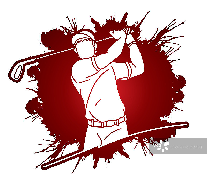 高尔夫球手卡通运动图形图片素材