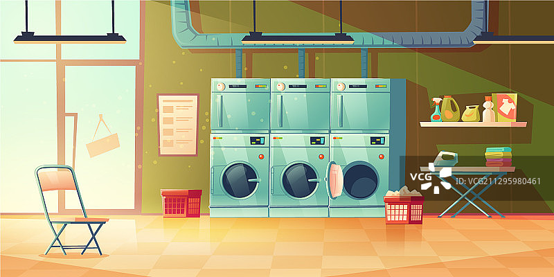 干洗店洗衣房内景图片素材