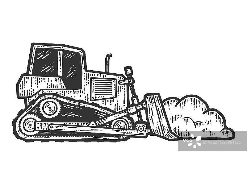 工作中铲雪车的速写图片素材