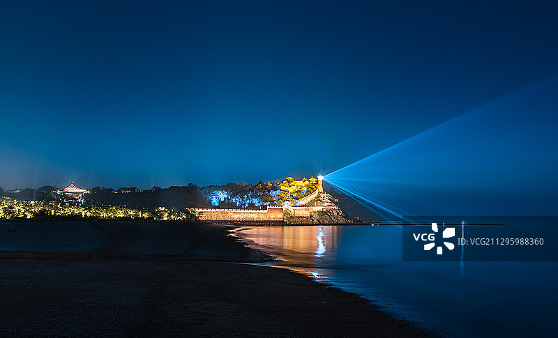 蓬莱阁夜景图片素材