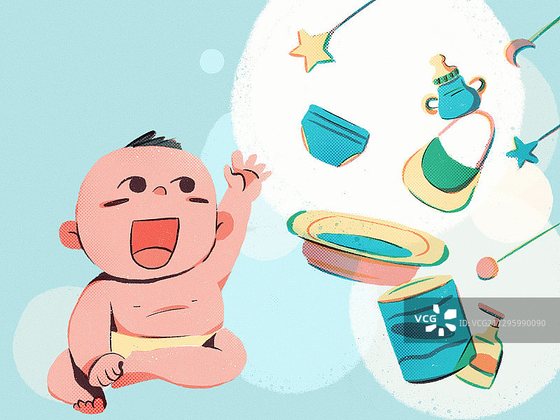 母婴用品购物插画海报图片素材