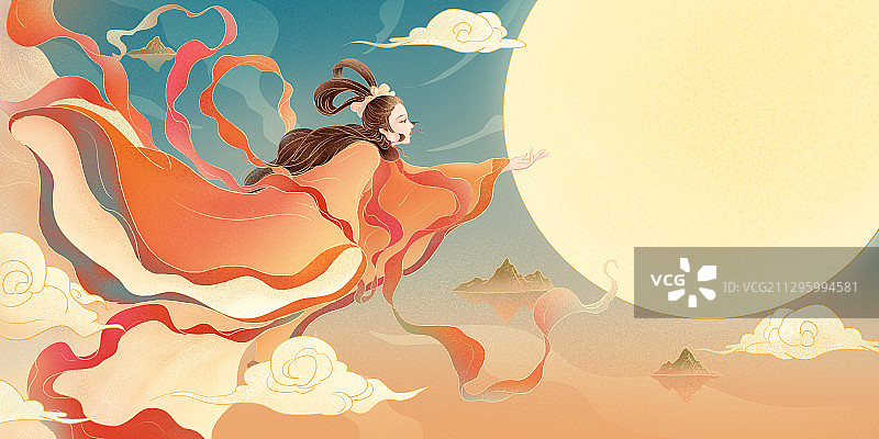 新中式中秋插画图片素材