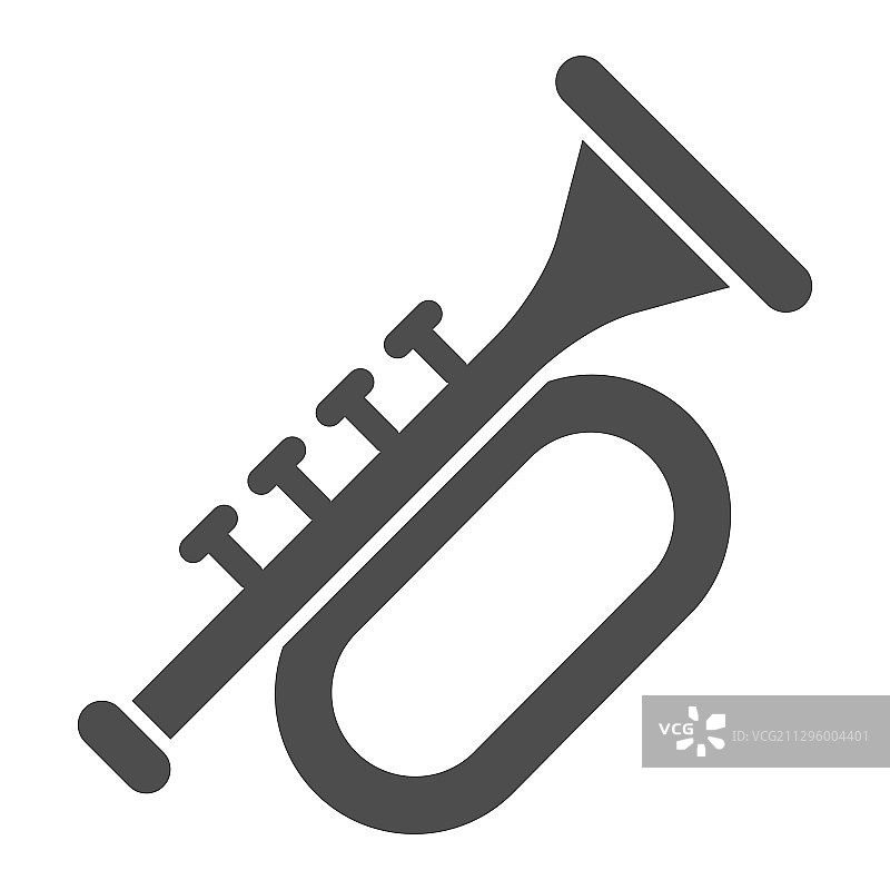 带黄铜乐器的小号实心图标图片素材